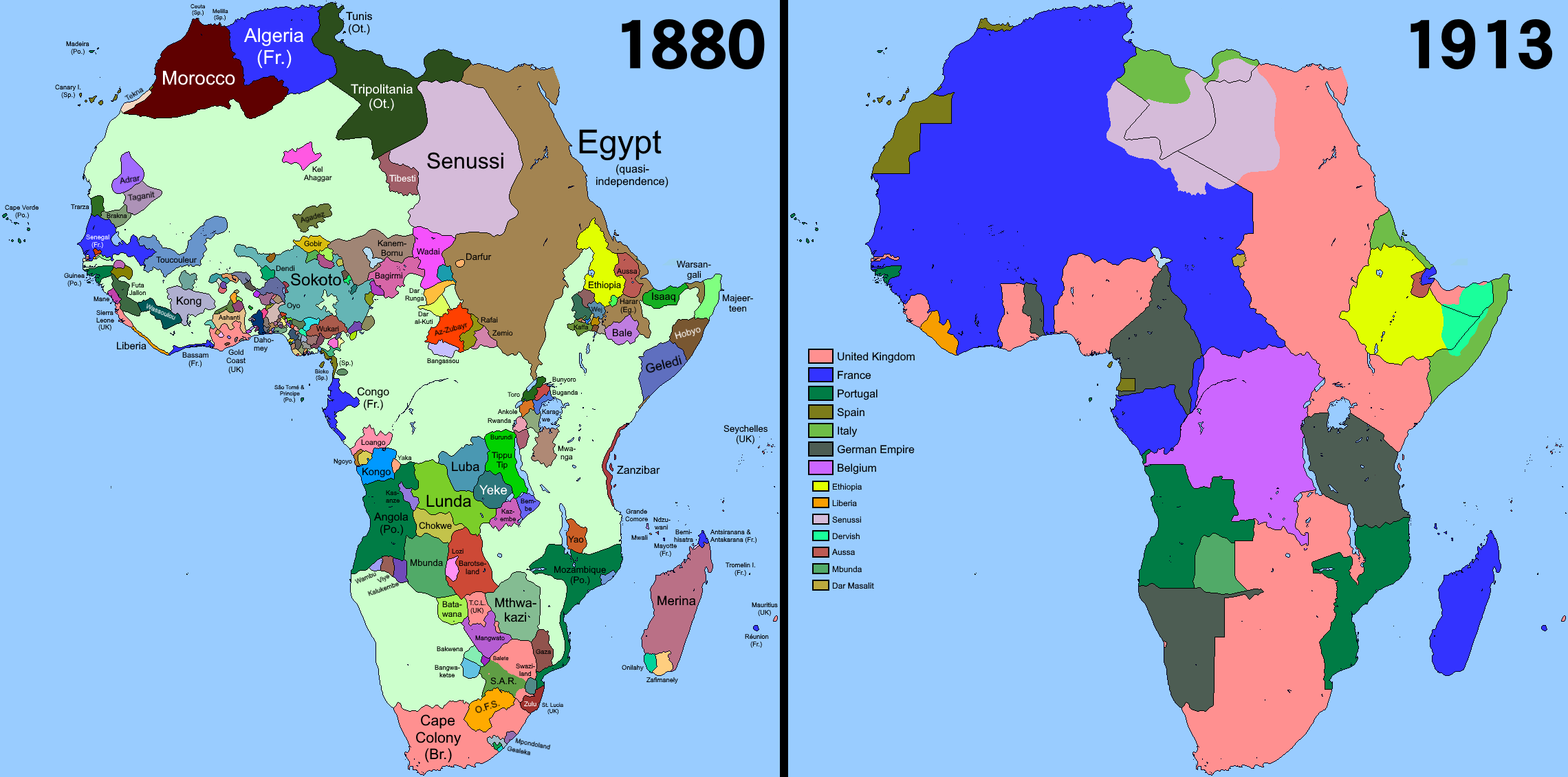 Land control of Africa